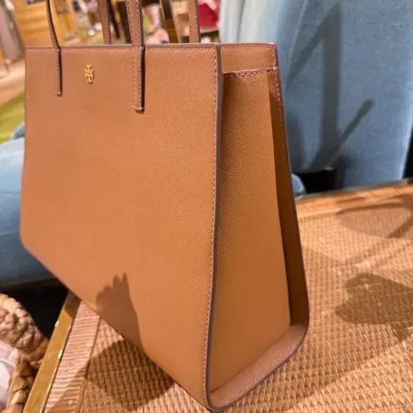 Tory Burch Emerson Work Tote 160643 Saffiano leather In Moose